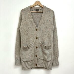 J. Crew Point Sur Chunky Cozy Grandpa Donegal Cardigan Speckled Patch Pocket XXS